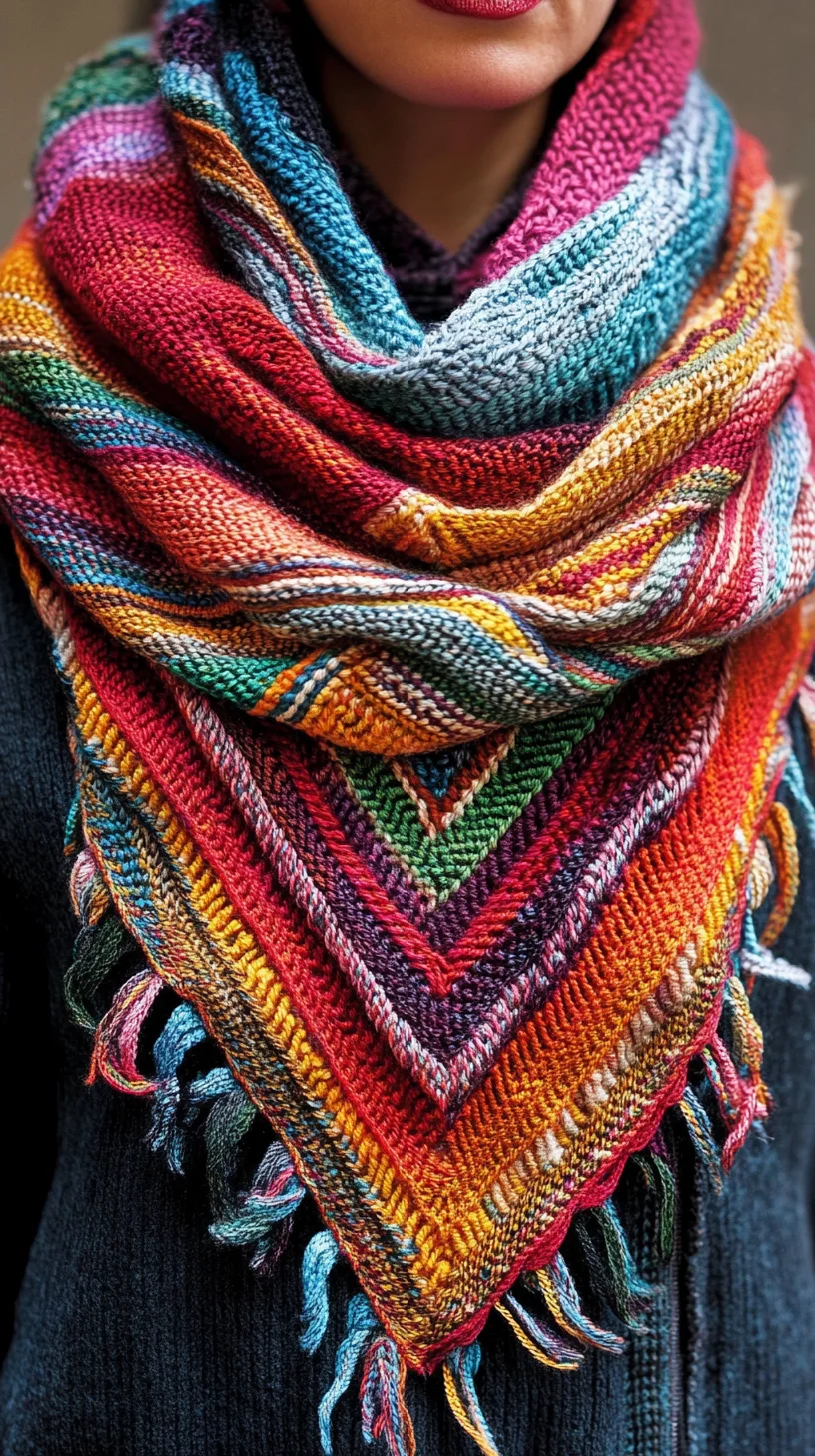 Bold and Colorful Knitted Shawl: A Cozy Statement Piece for Every Season