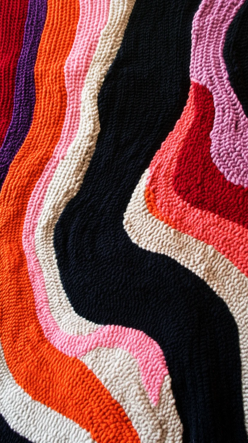 Bold Waves of Color: Elevate Your Space with Retro-Inspired Textile Art