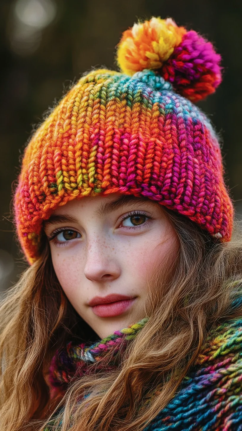 Brighten Up Your Winter: Rock This Vibrant Knitted Hat and Cozy Ensemble