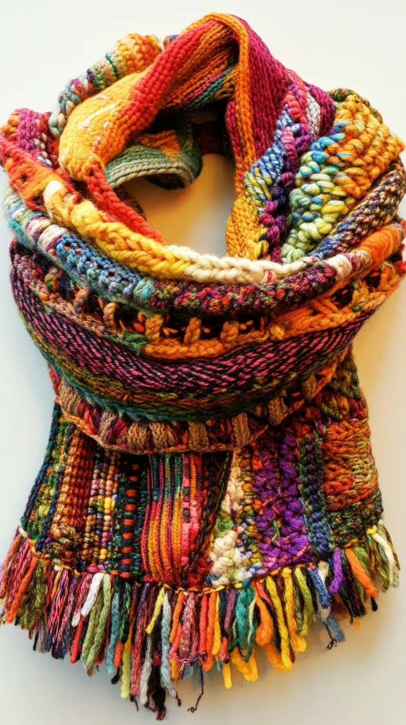 Cozy Bohemian Knitted Scarf: Your Ultimate Accessory for a Colorful Winter