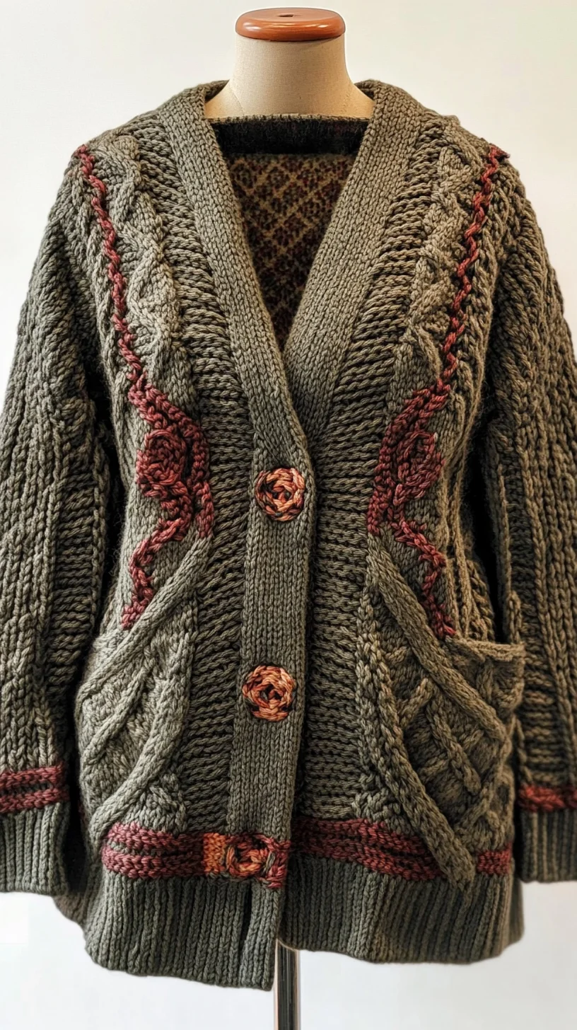 Cozy Chic: Embrace the Textured Elegance of this Statement Knit Cardigan