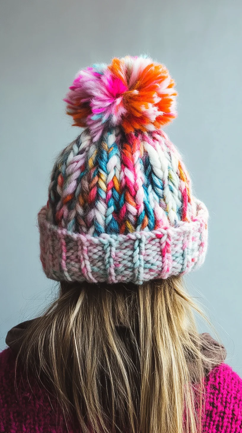 Cozy Chic: Embrace Whimsy with a Colorful Pom-Pom Knit Beanie