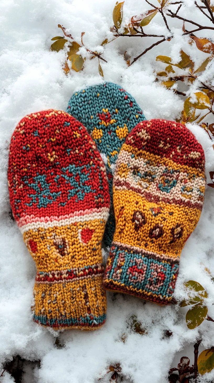 Cozy Chic: Embrace Winter with Vibrant Hand-Knitted Mittens