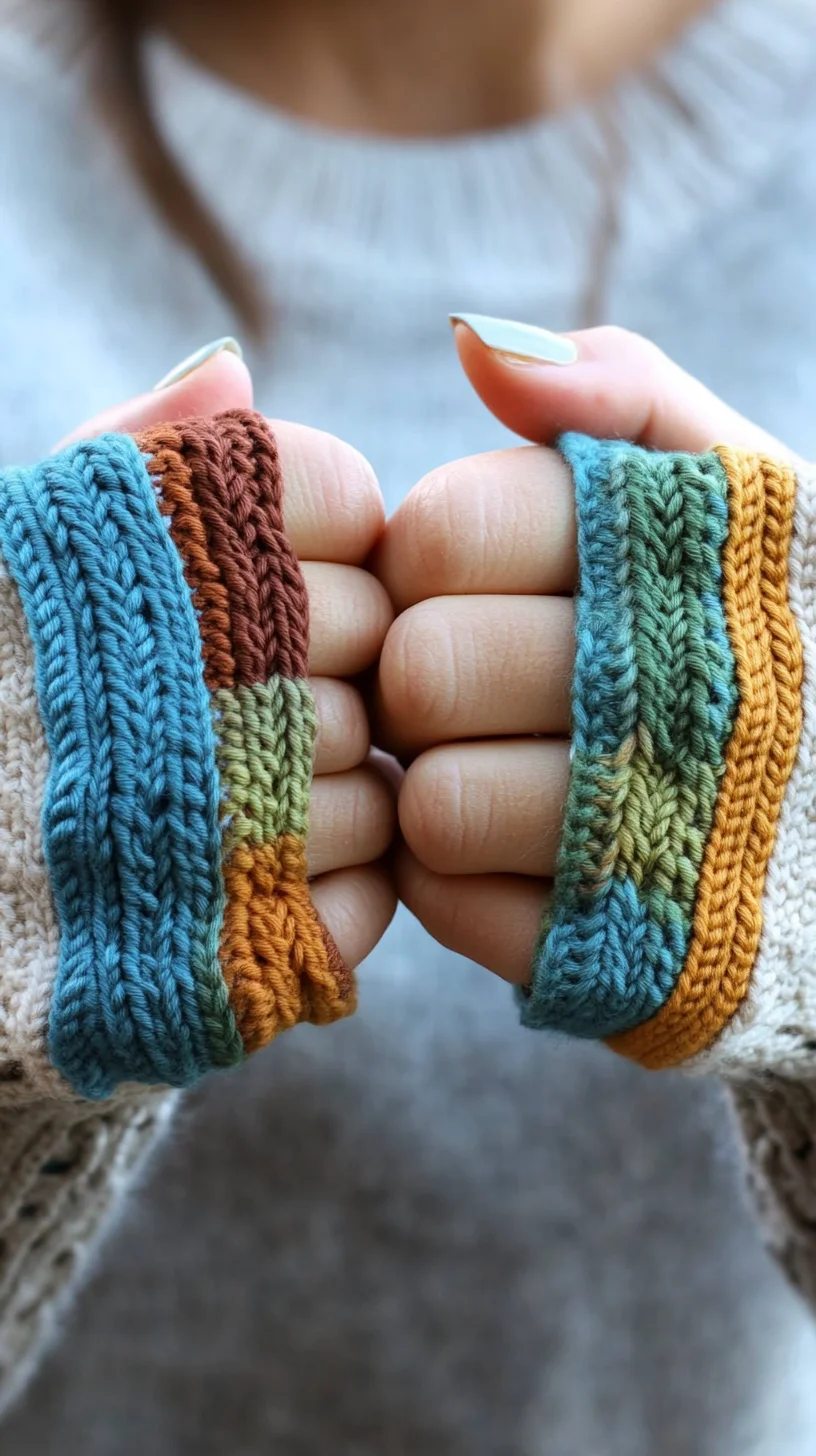 Cozy Color Blocked Fingerless Gloves: Style Meets Comfort