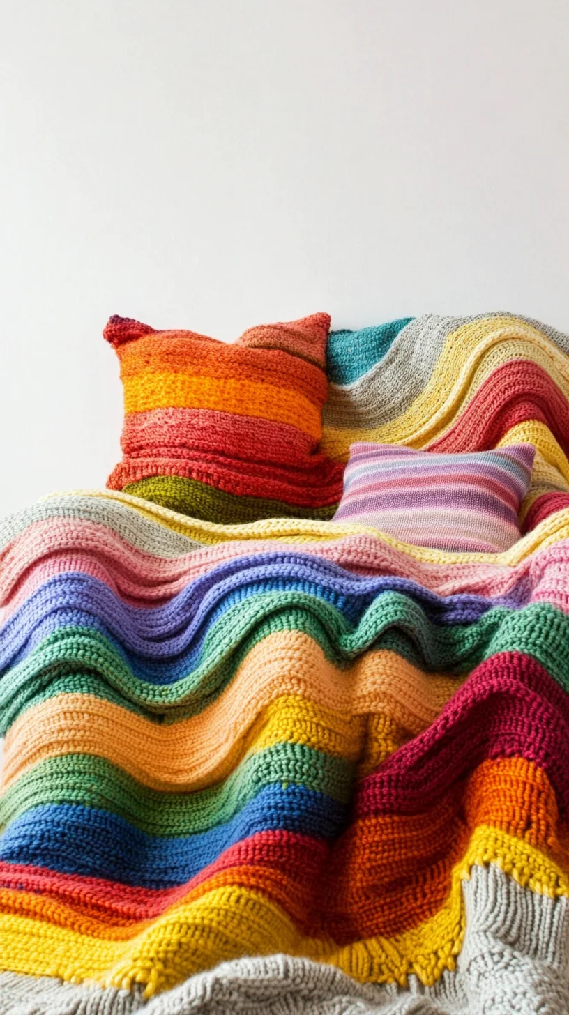 Cozy Colorful Waves: Embrace the Joy of Vibrant Knitted Textiles