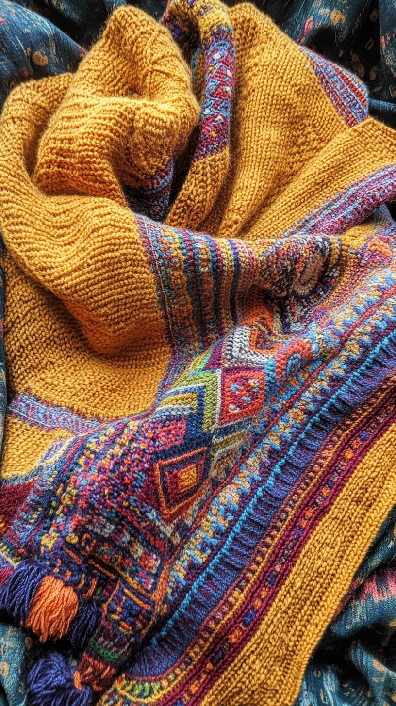 Cozy Elegance: Embrace Warm Tones with This Vibrant, Textured Wrap