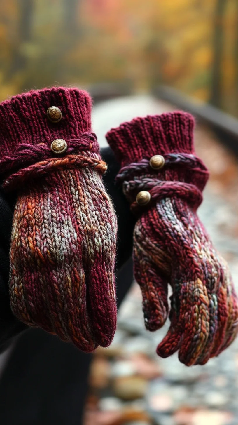 Cozy Elegance: Knit Mittens with Chic Buttons for Fall Flair