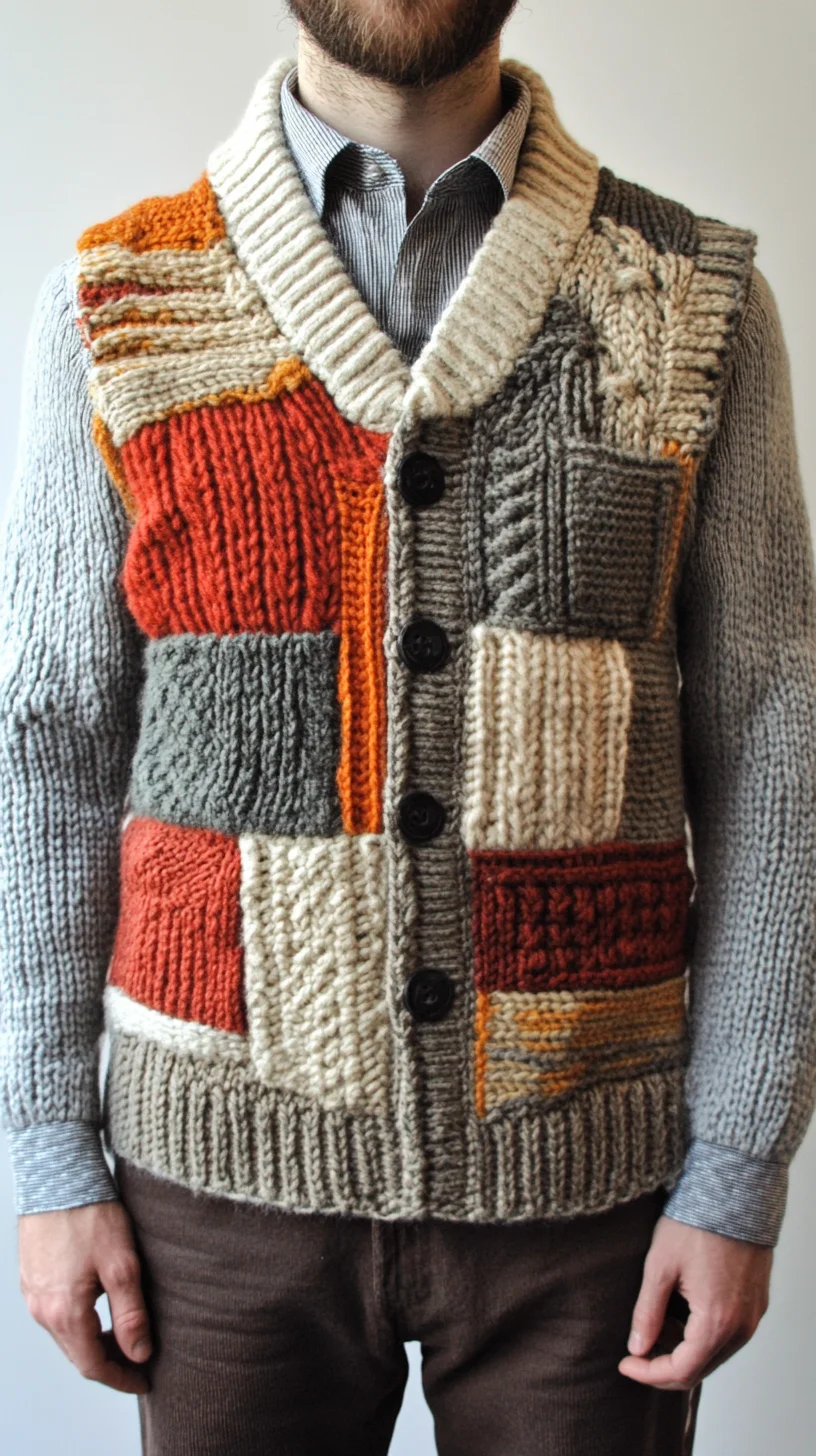 Cozy Knit Patchwork Sweater: A Trendy Layer for Effortless Style