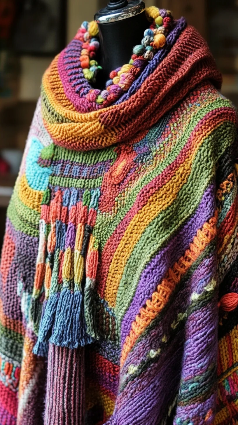 Cozy Up in Color: Embrace the Joy of Vibrant Knitted Ponchos