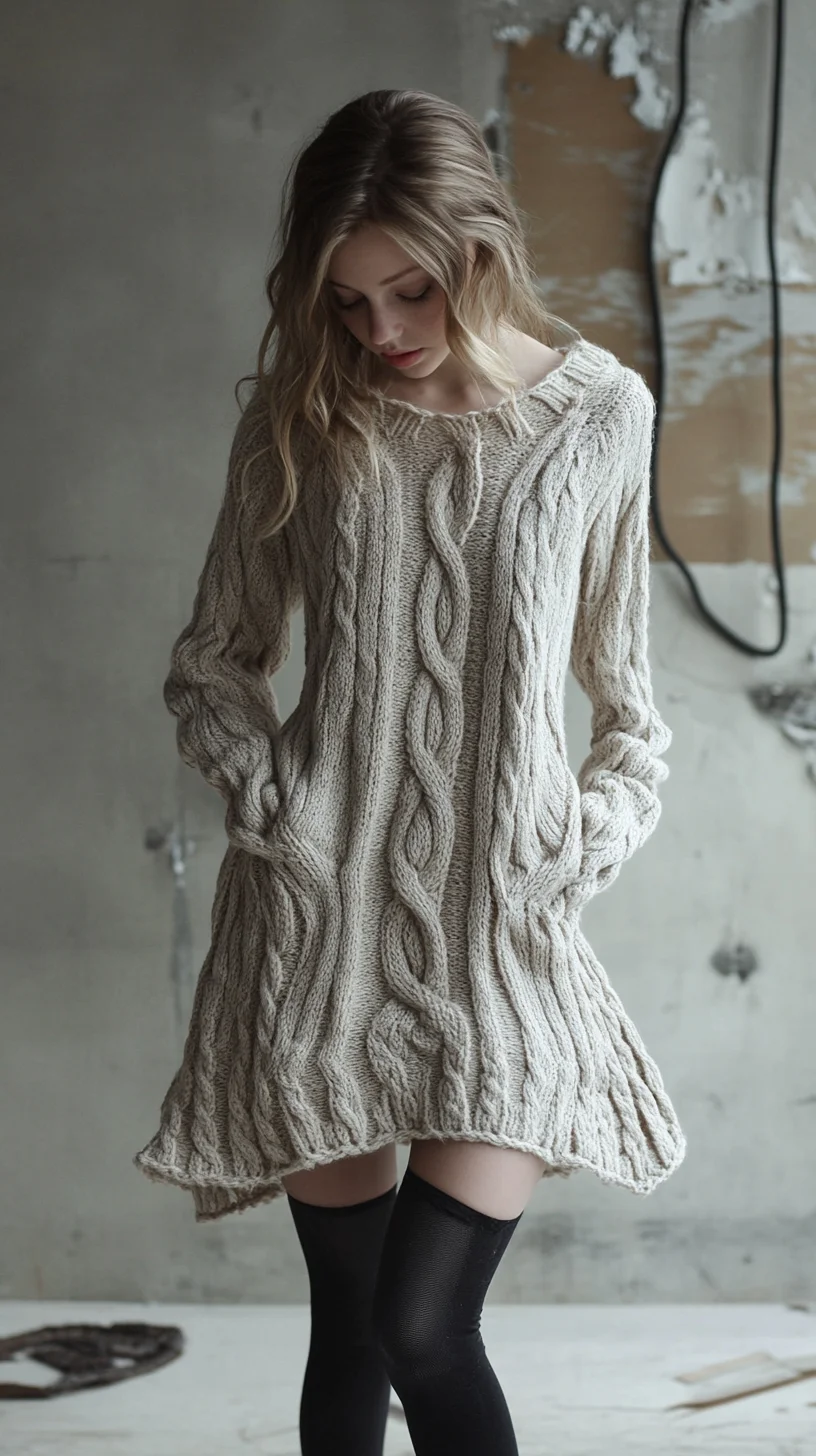 Cozy Up with Chic Cable Knit: Effortlessly Stylish Sweater Dress Trends