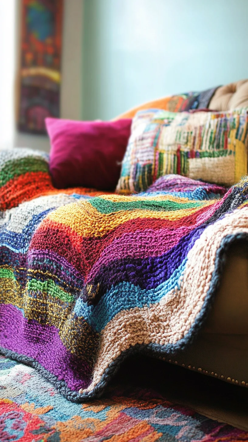 Cozy Vibrance: Transform Your Space with a Colorful Knitted Throw