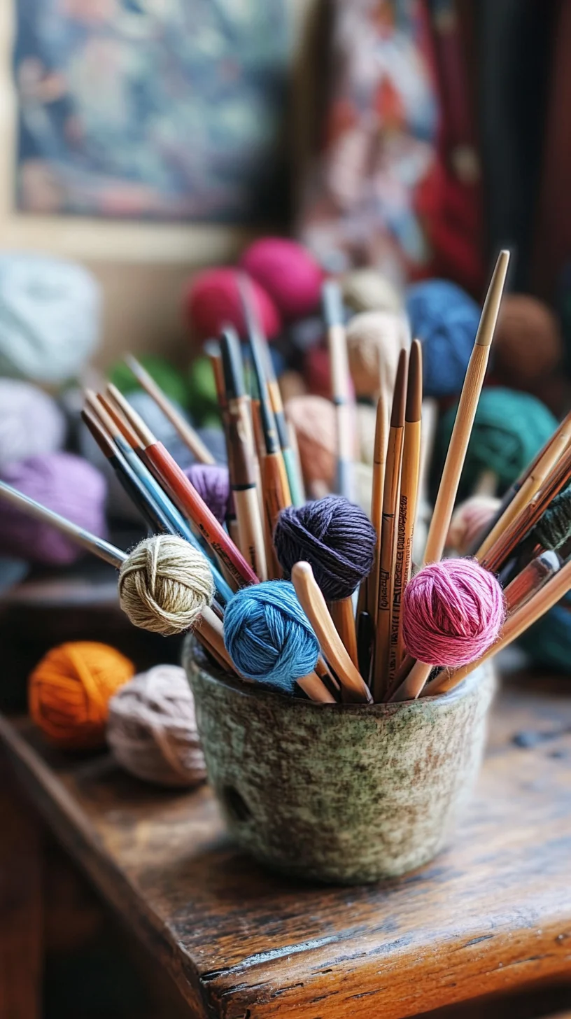 Creative Chaos: Embrace Artsy Vibes with Our Colorful Yarn and Brush Display!