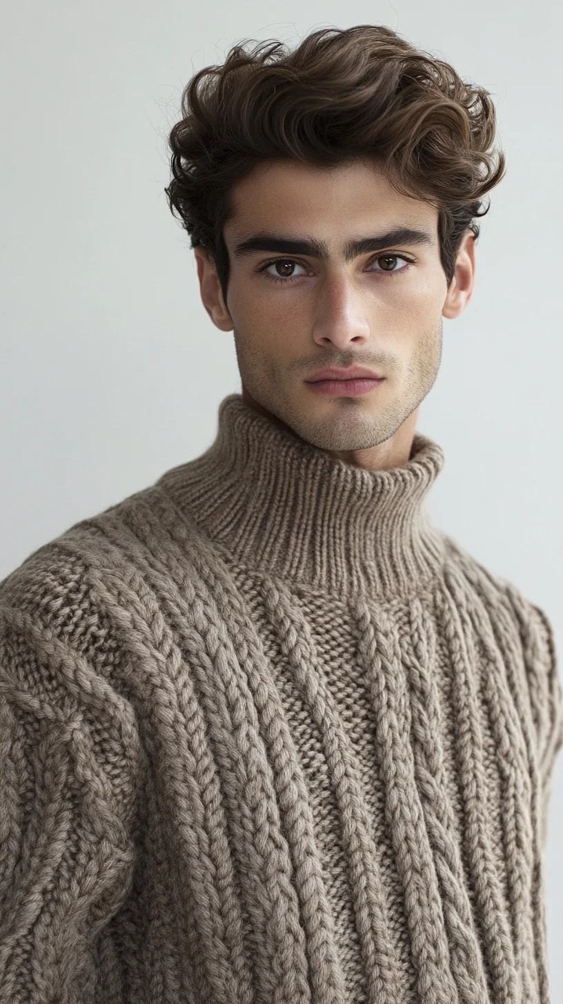 Effortlessly Charming: The Textured Curls and Cozy Knits Combination