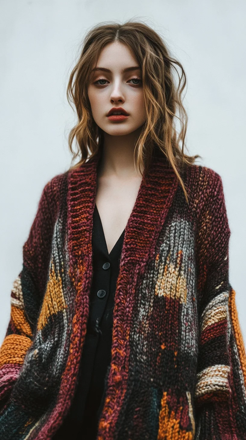 Effortlessly Chic: Embrace Textured Waves with Cozy Knit Layers