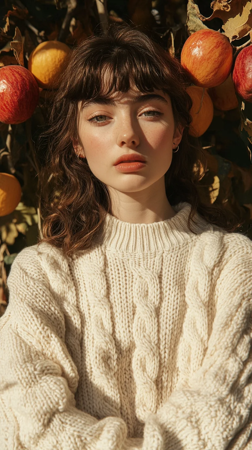 Effortlessly Chic: Embrace the Cozy Vibe with Textured Waves and Soft Bangs