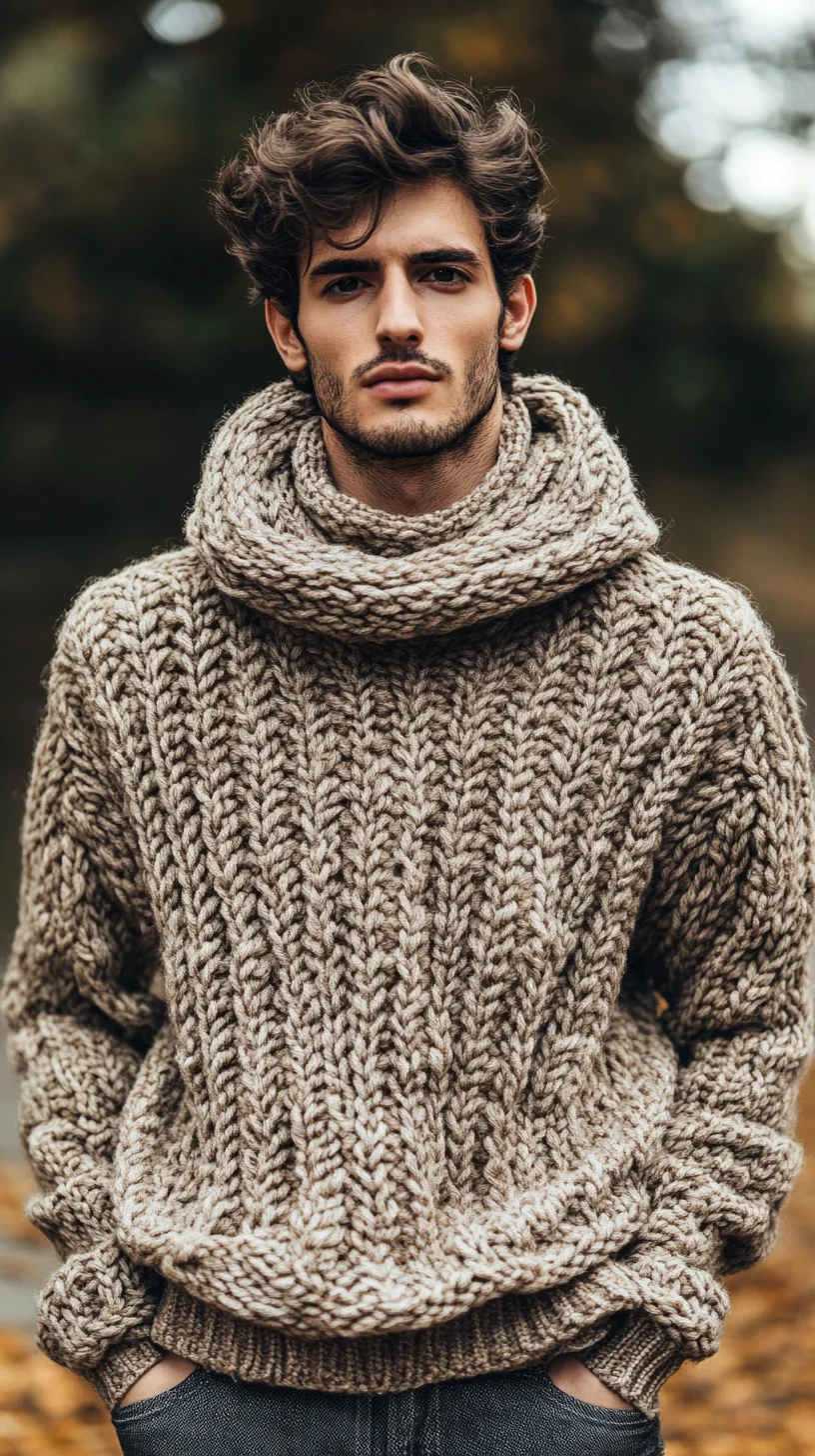 Effortlessly Stylish: The Cozy Chunky Knit Look for Modern Men