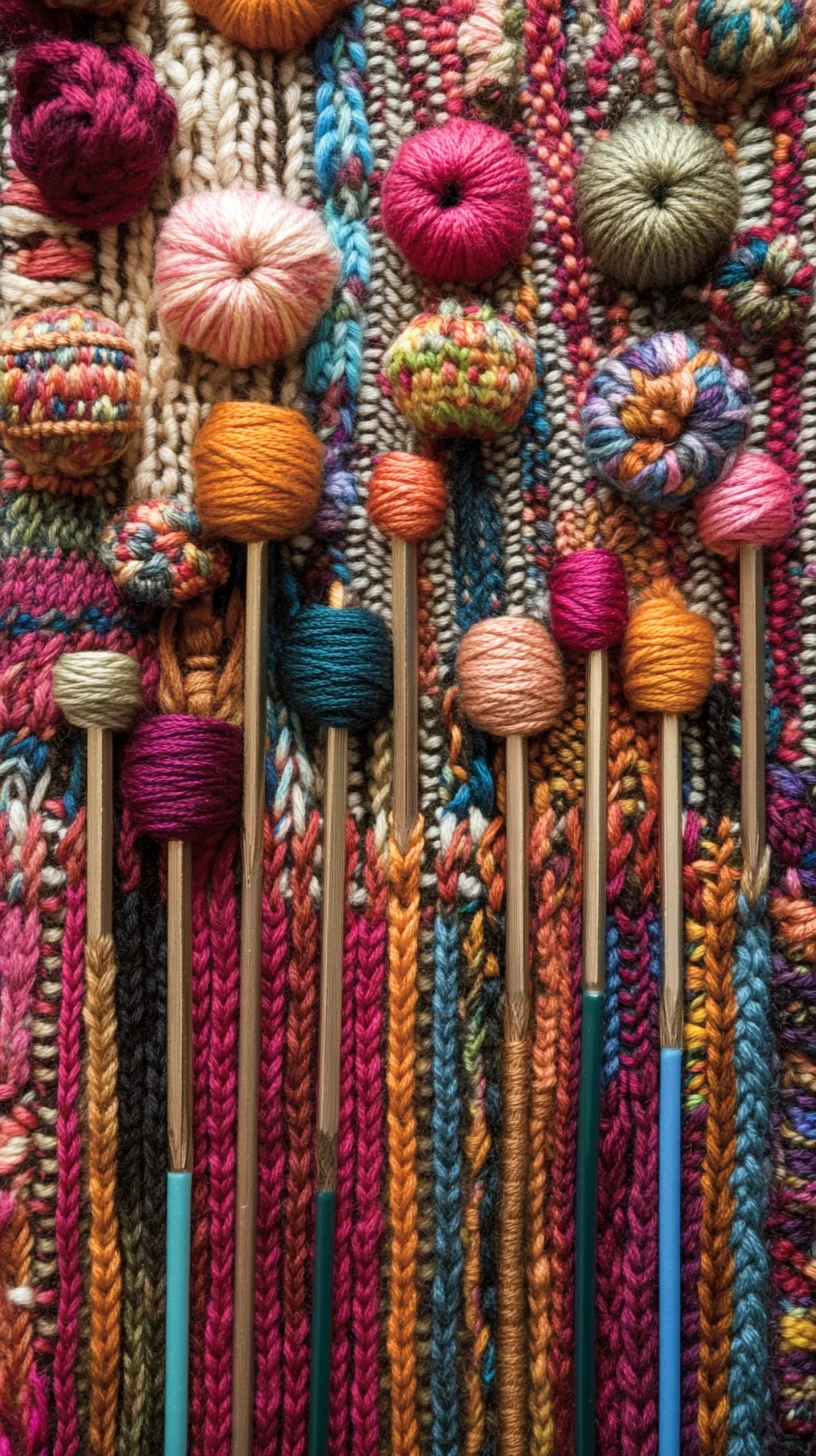 Elevate Your Creativity with Colorful Yarn Pompoms and Striking Knitting Techniques