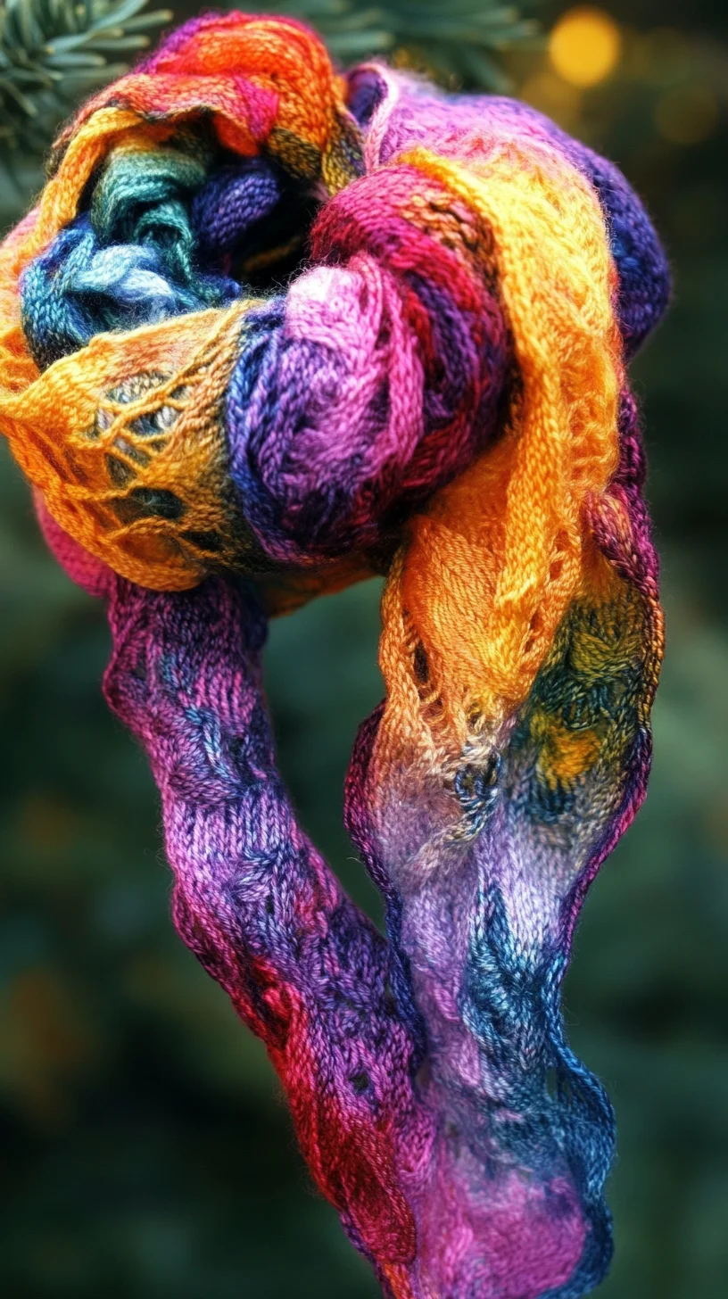 Elevate Your Look with a Vibrant Hand-Knitted Rainbow Scarf