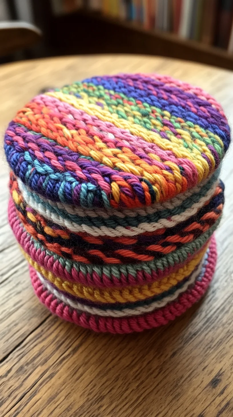 Elevate Your Space with Handmade Colorful Knitted Coasters