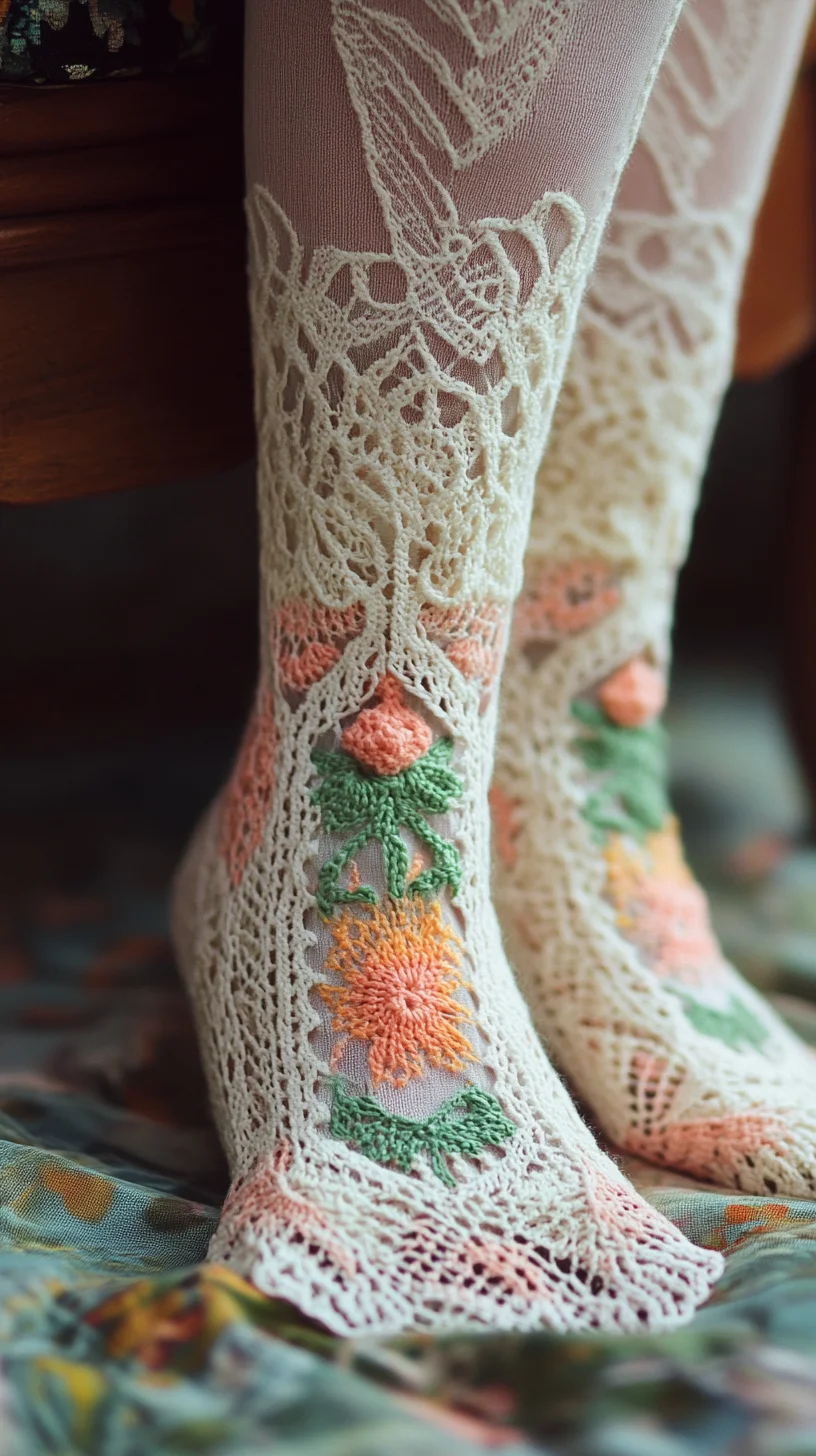 Elevate Your Style with Exquisite Floral Lace Embroidery Socks