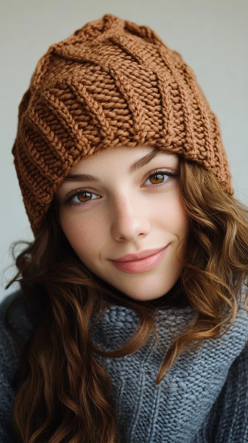 Elevate Your Winter Look: Cozy Knitted Beanie with Soft Waves