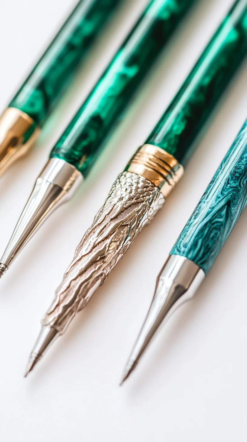 Elevate Your Writing Experience with Luxe Green Marble-Inspired Pens