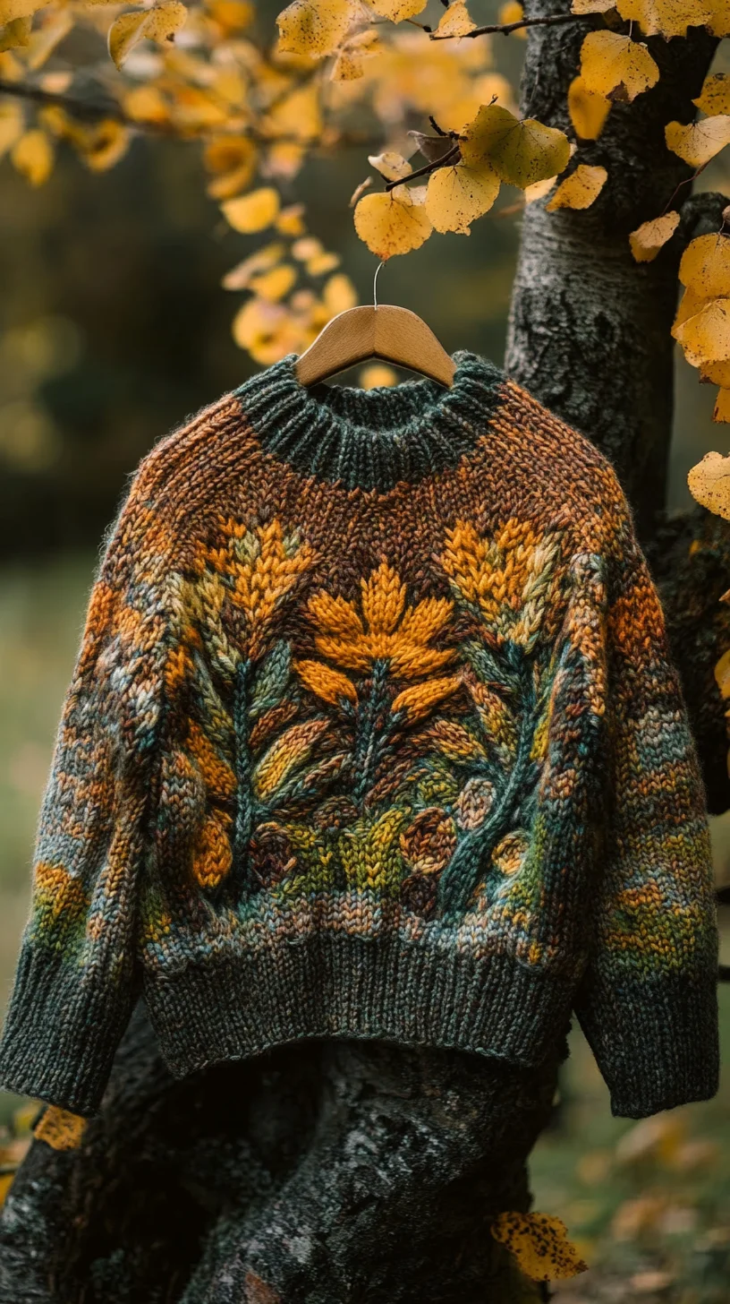 Embrace Autumn Vibes with a Cozy, Hand-Knit Floral Sweater