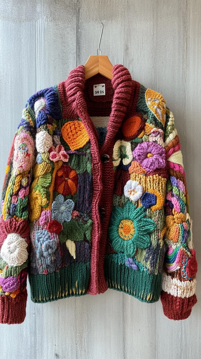 Embrace Bohemian Charm with This Vibrant Flower-Power Cardigan!