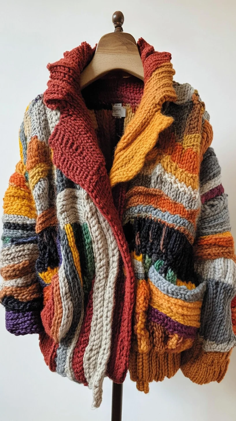 Embrace Cozy Artisan Vibes with a Colorful Chunky Knit Cardigan