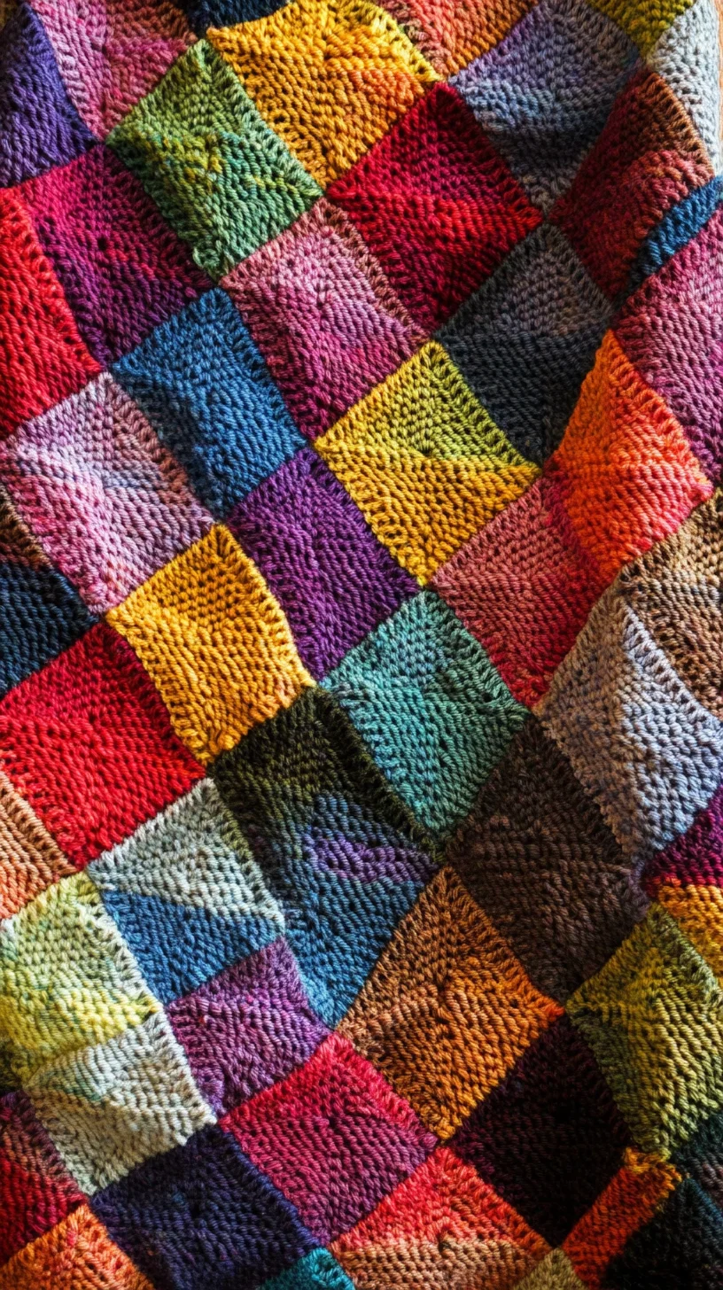 Embrace Cozy Charm with a Vibrant Patchwork Knit Blanket Style