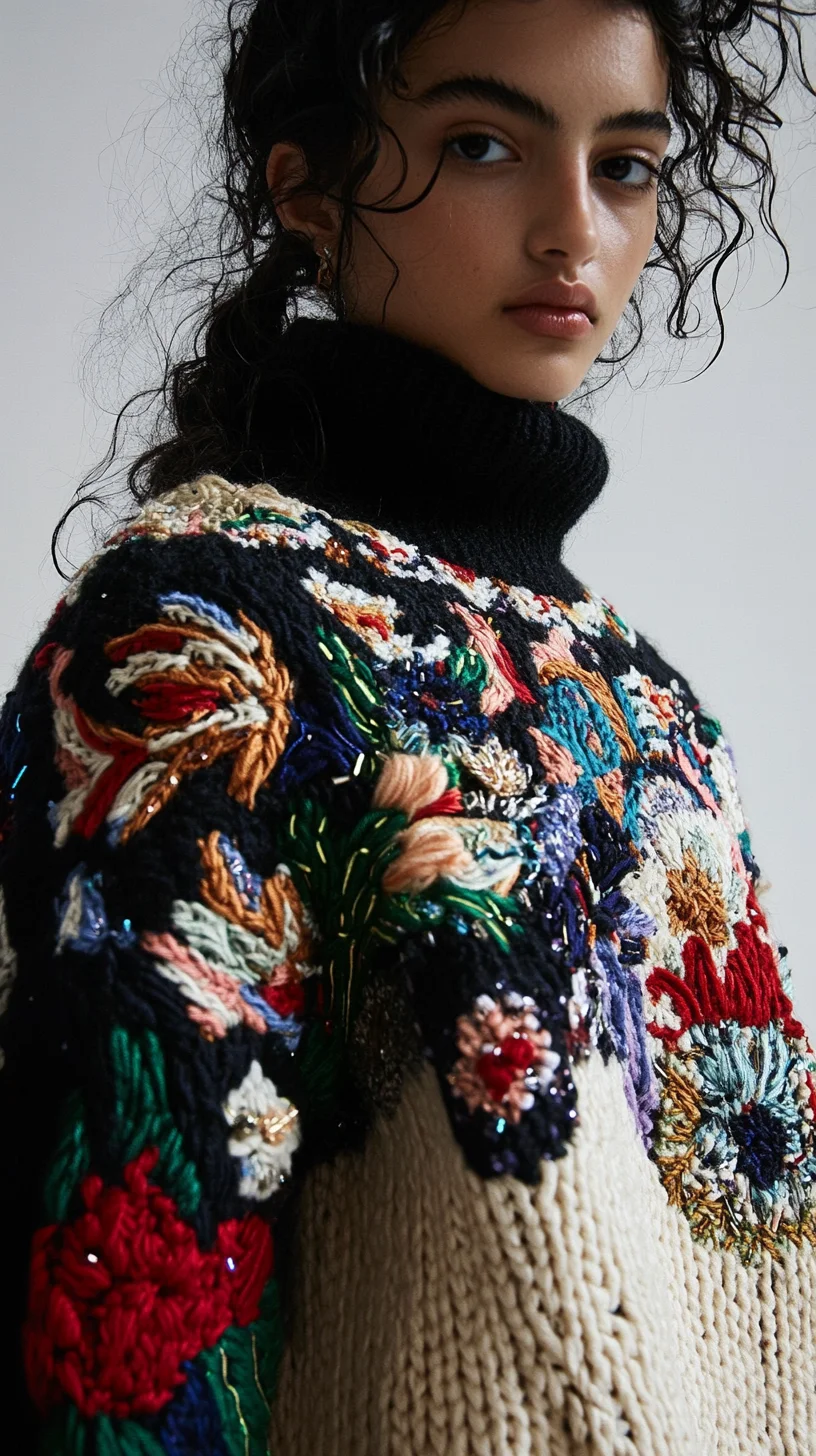 Embrace Cozy Chic: The Art of Bold Floral Sweater Styling