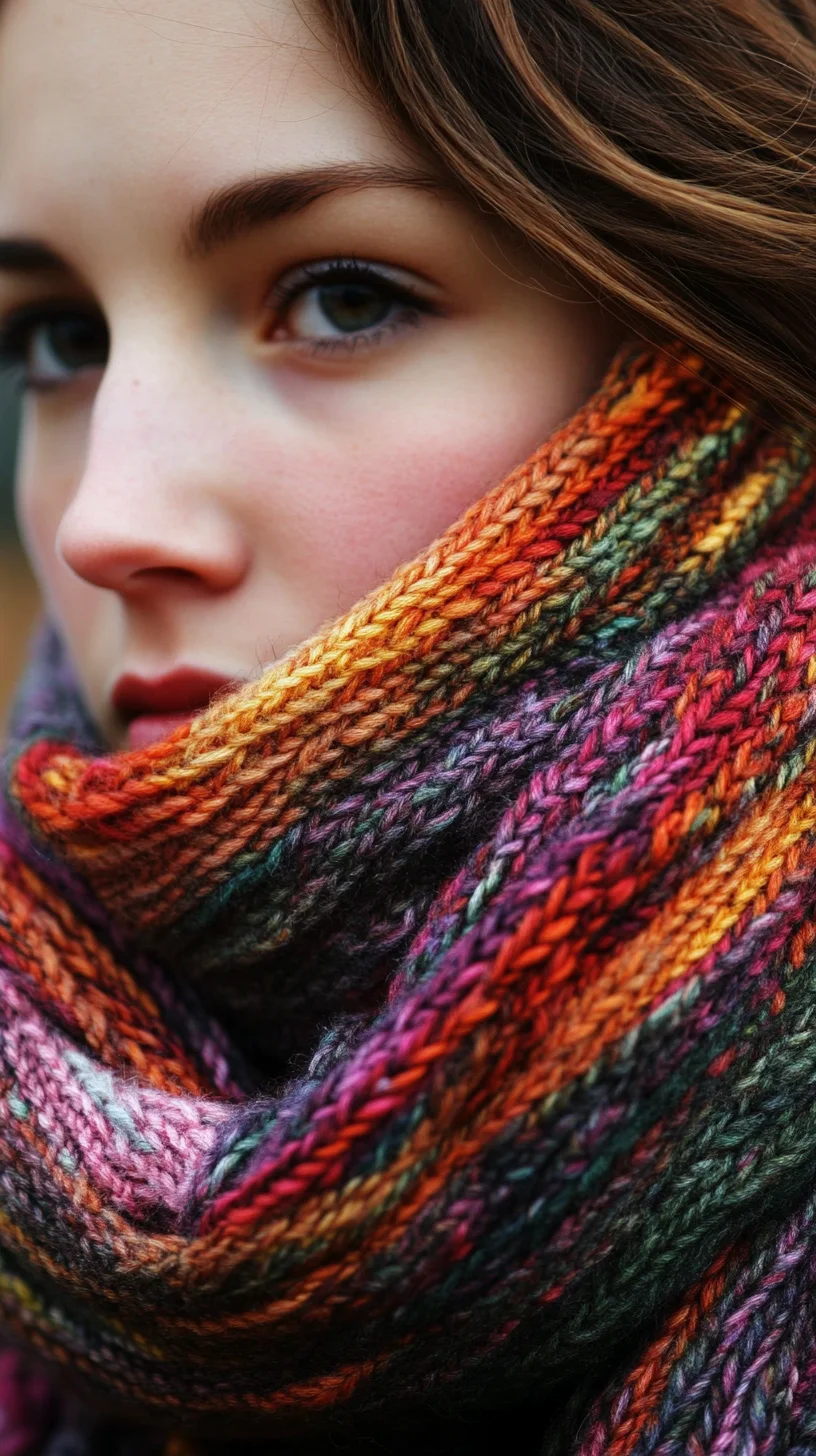 Embrace Cozy Chic: The Colorful Knitted Scarf Style for Effortless Winter Warmth