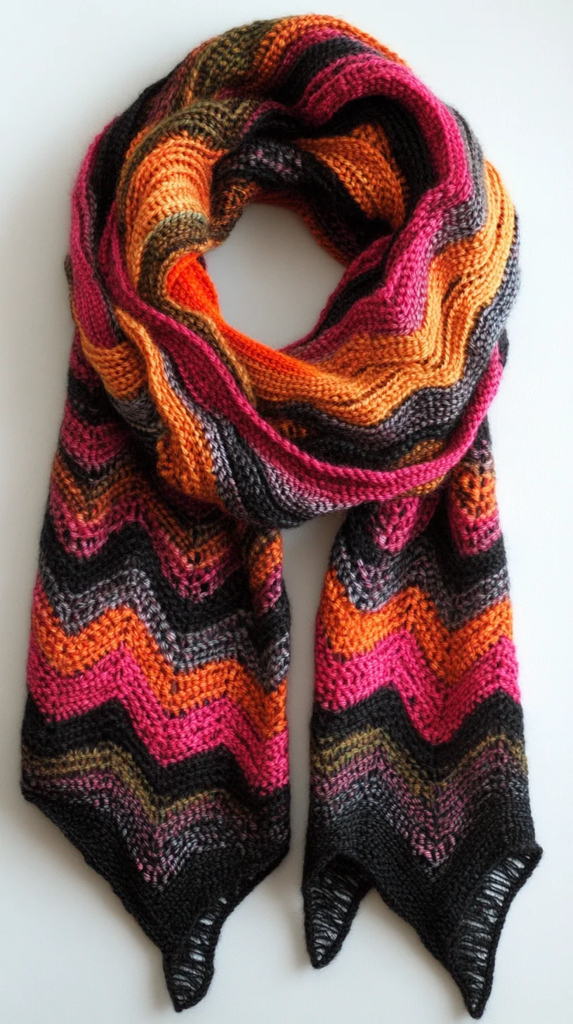 Embrace Cozy Chic: The Vibrant Zigzag Crochet Scarf