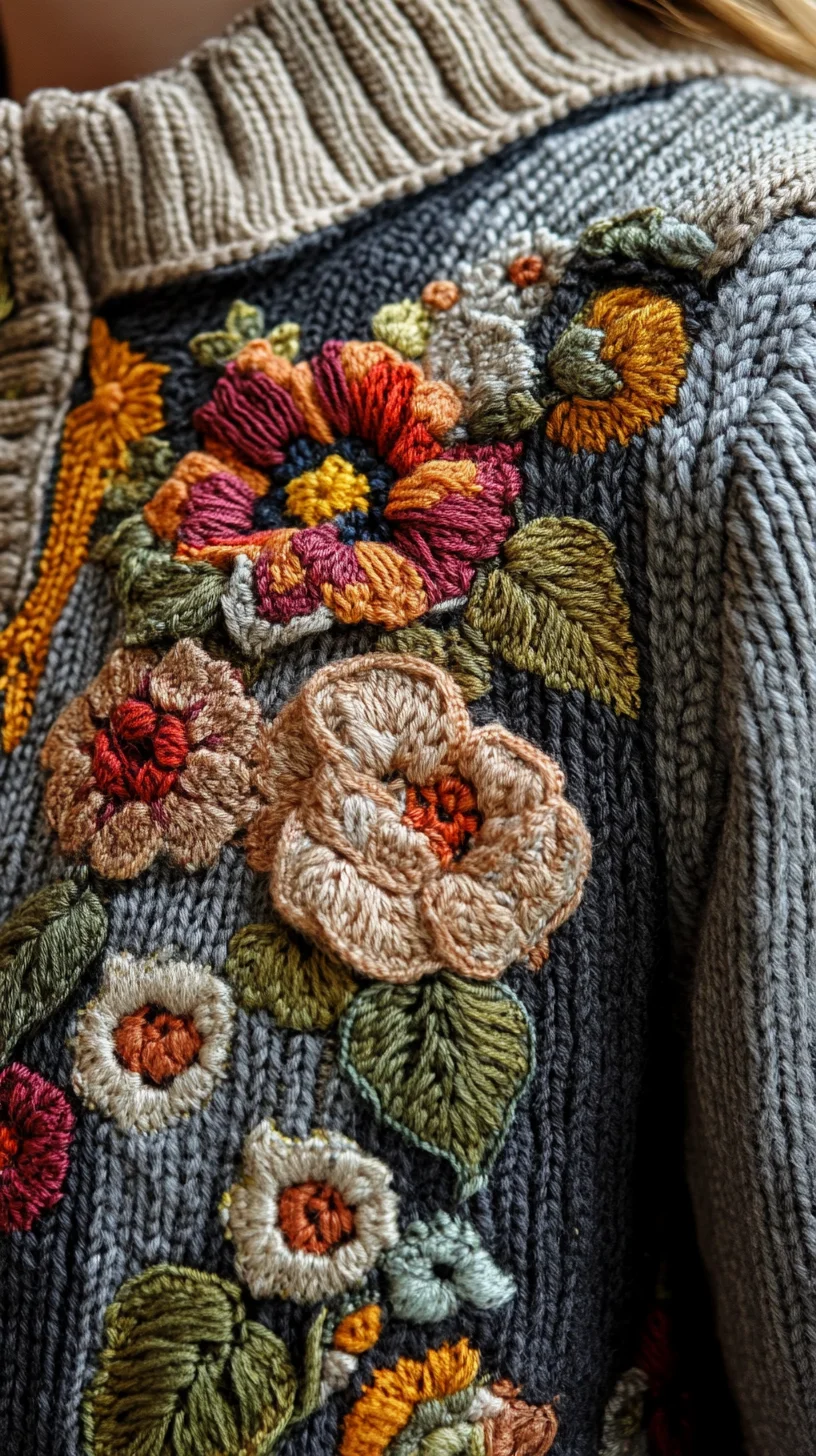 Embrace Cozy Elegance: The Art of Floral Textured Knits