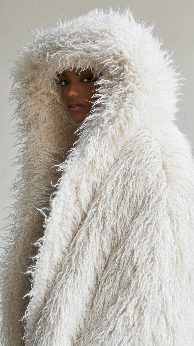 Embrace Cozy Elegance: The Plush Textured Hooded Coat Trend