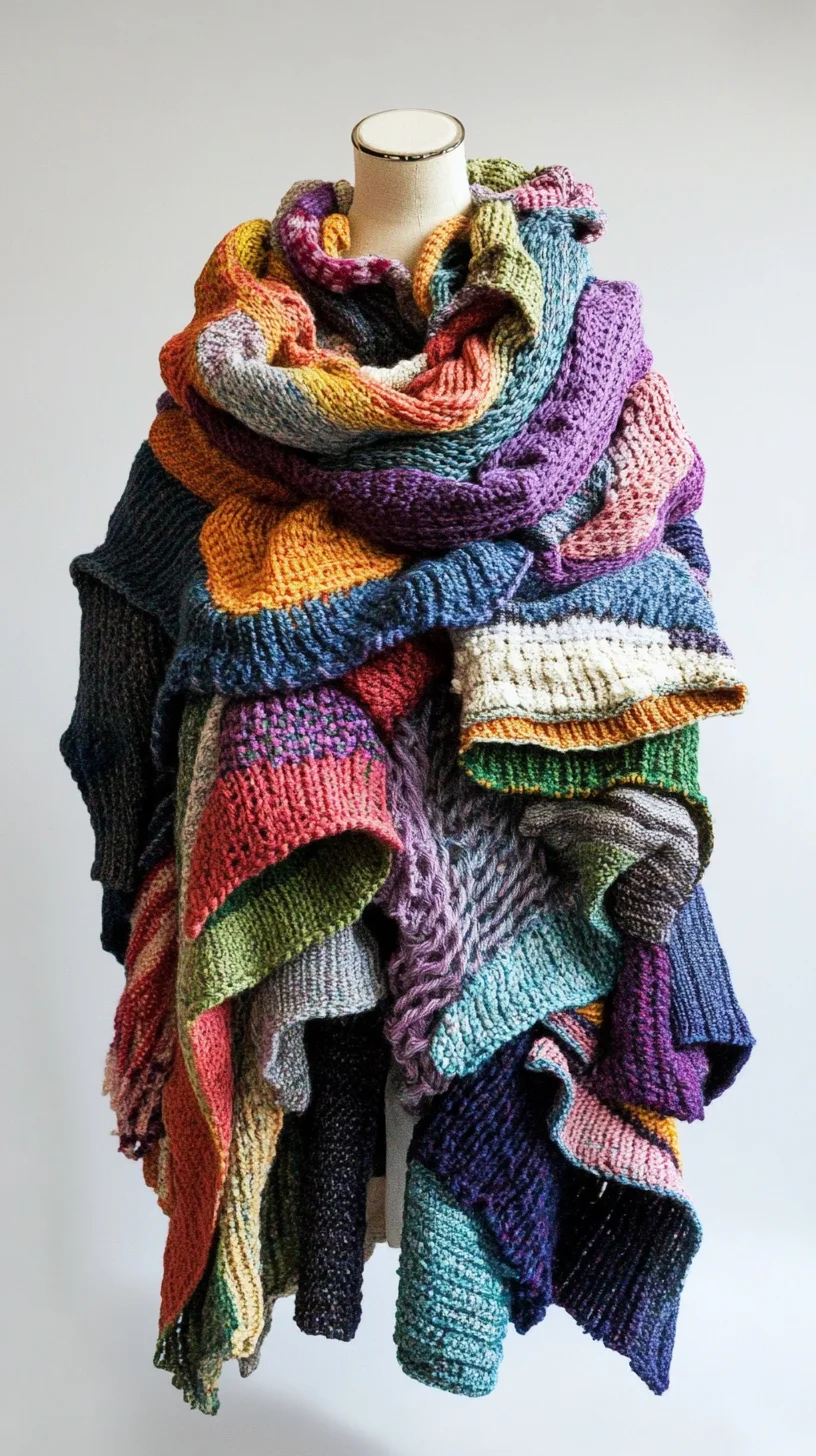 Embrace Cozy Elegance with This Colorful Knitted Oversized Wrap