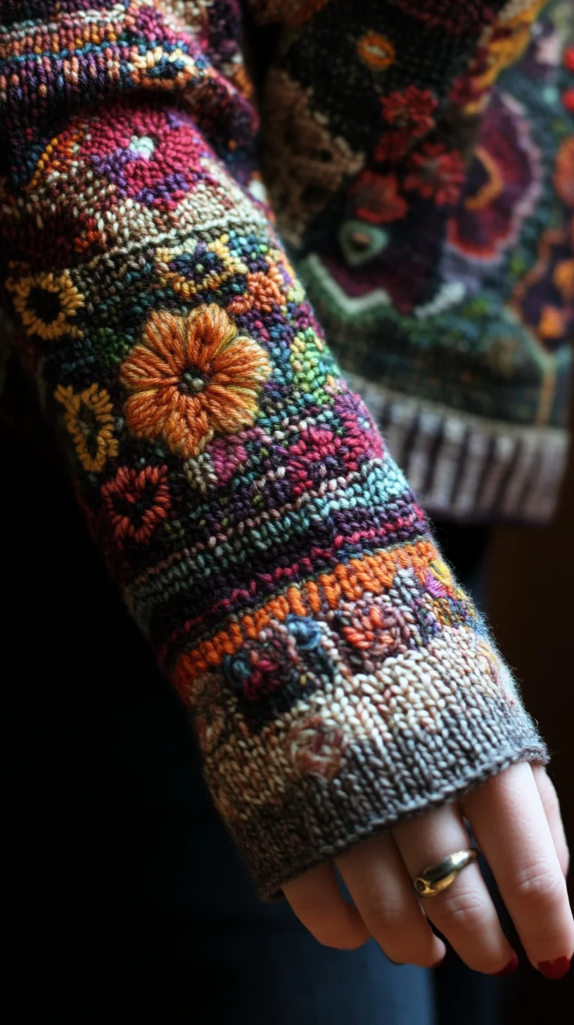 Embrace Cozy Elegance with Vibrant Hand-Knitted Floral Sweaters