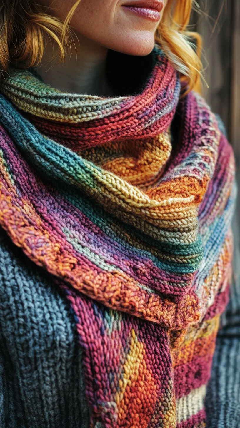 Embrace Cozy Elegance with Vibrant Knitwear: A Signature Scarf Style