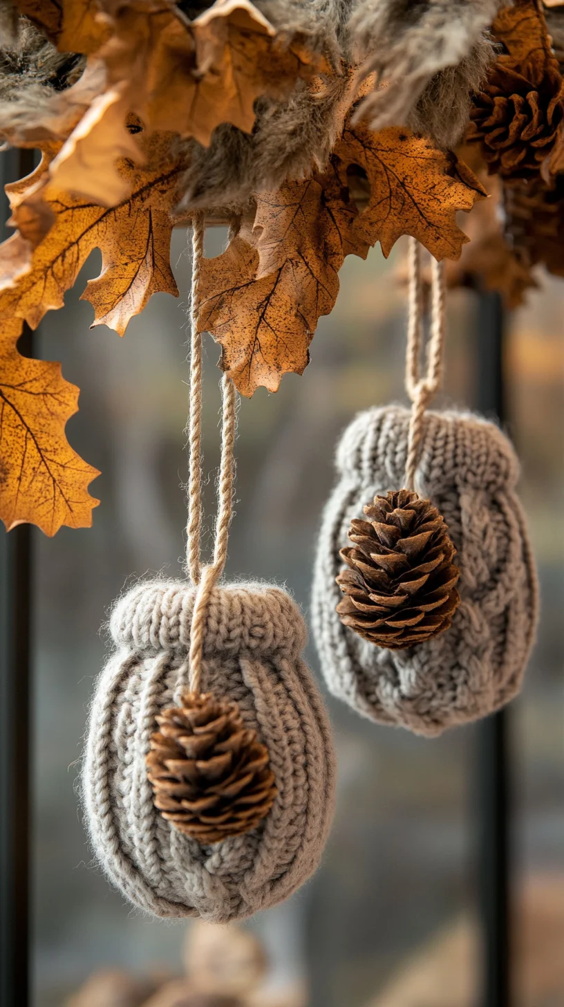 Embrace Cozy Vibes: Knit Pinecone Ornaments for a Rustic Autumn Aesthetic