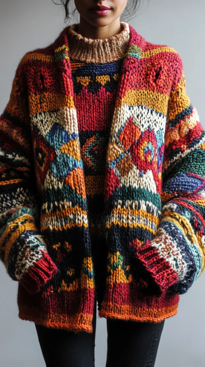 Embrace Cozy Vibes: The Colorful Knit Cardigan for Effortless Style