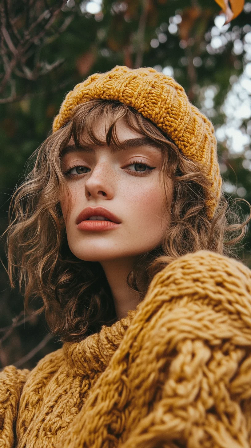 Embrace Cozy Vibes: The Perfect Fall Look with Curly Hair and Knitted Accessories