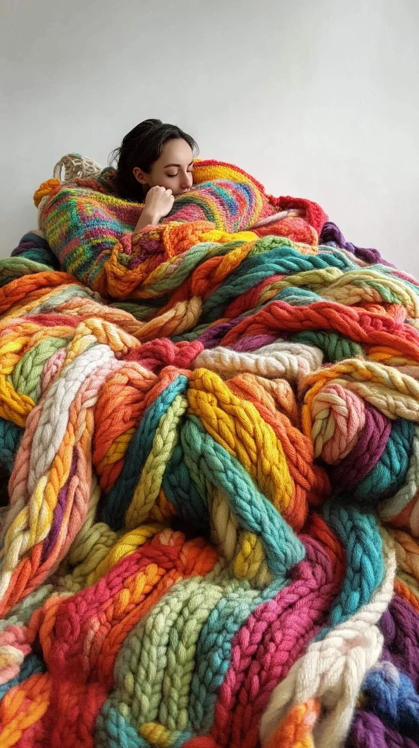 Embrace Cozy Vibrancy: The Ultimate Hand-Knit Blanket Experience