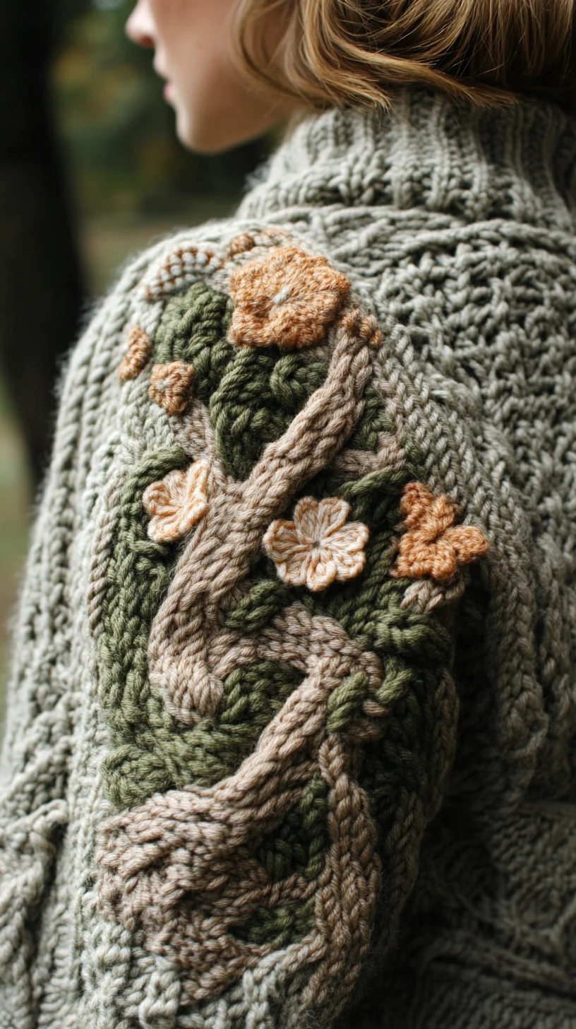 Embrace Nature: Stunning Floral Embroidery on Cozy Knitwear