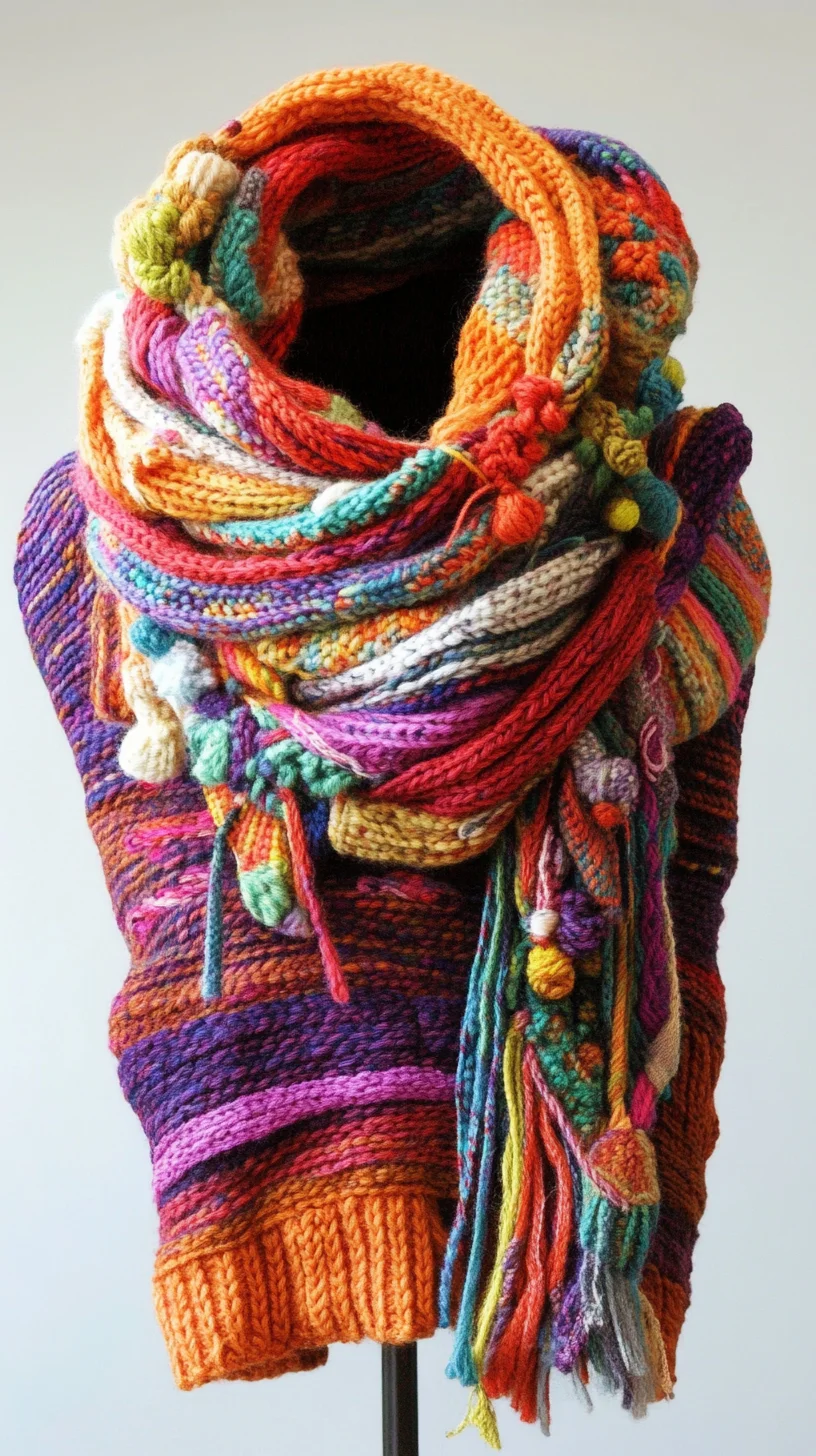 Embrace the Cozy Boho Vibes with This Colorful Chunky Scarf Style