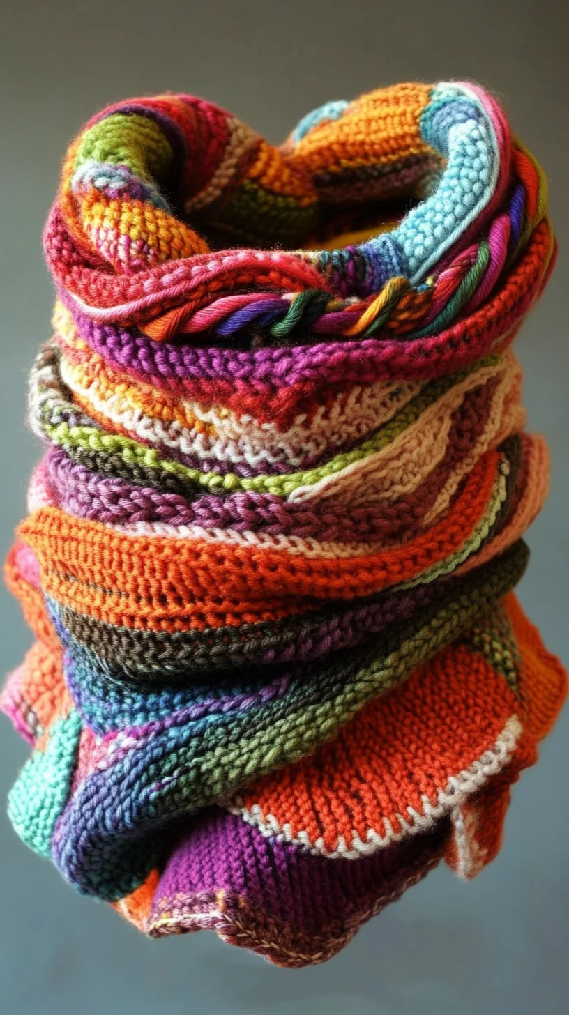 Embrace the Cozy Vibe with this Vibrant Knitted Infinity Scarf!