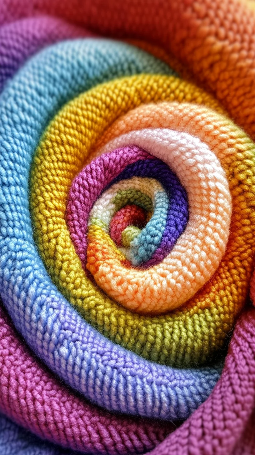 Embrace the Rainbow: Textured Colorful Spirals for a Creative Vibe