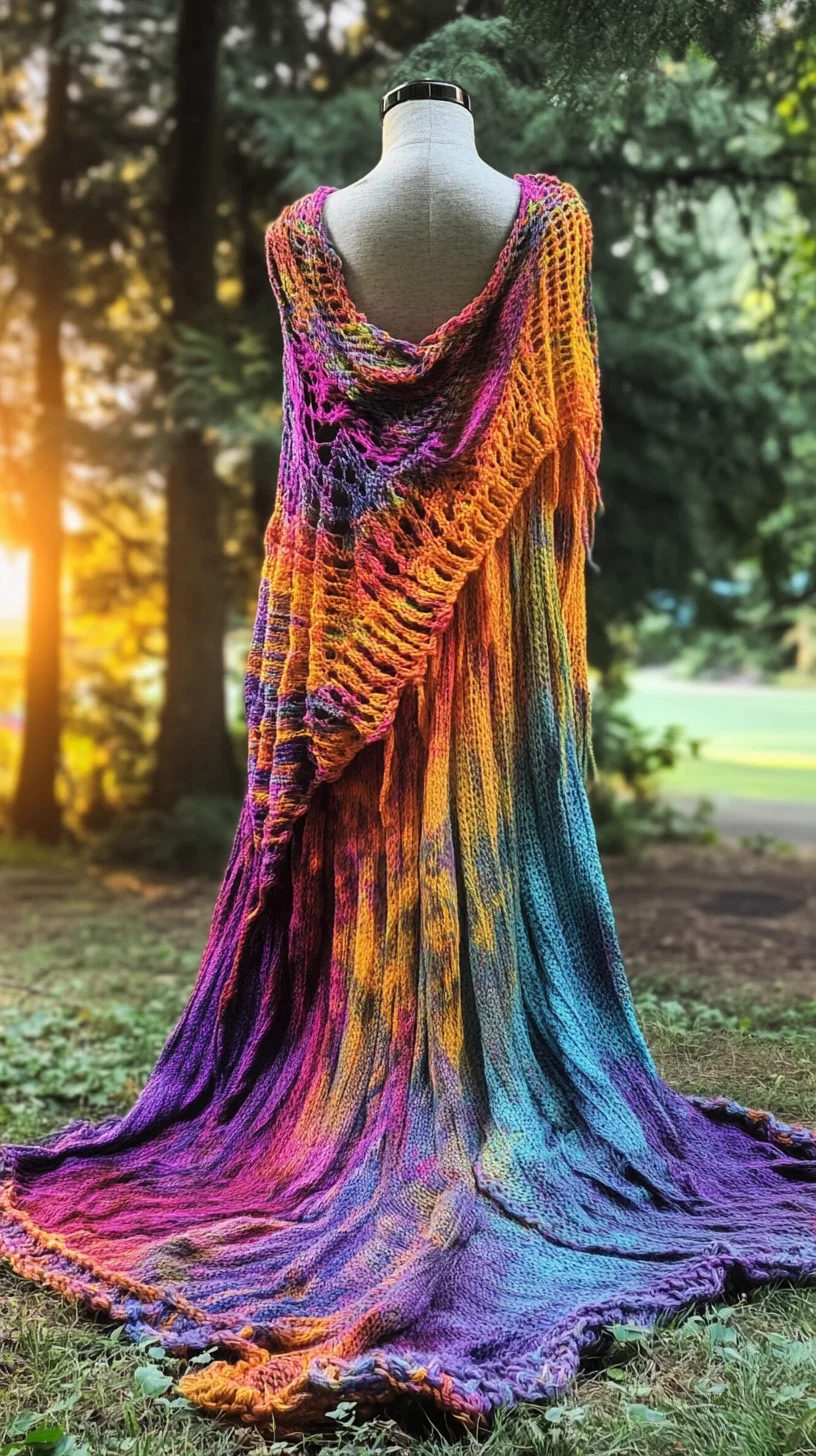 Embrace Vibrancy: Stunning Ombre Knit Wrap for Effortless Style and Comfort