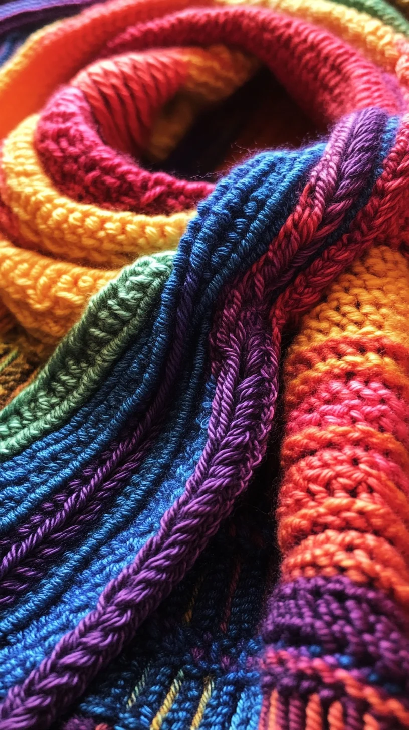 Embrace Vibrancy: The Ultimate Rainbow Knit Scarf for Winter Style