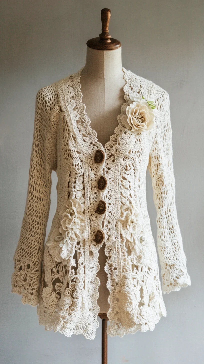 Embrace Vintage Elegance with this Charming Crochet Cardigan