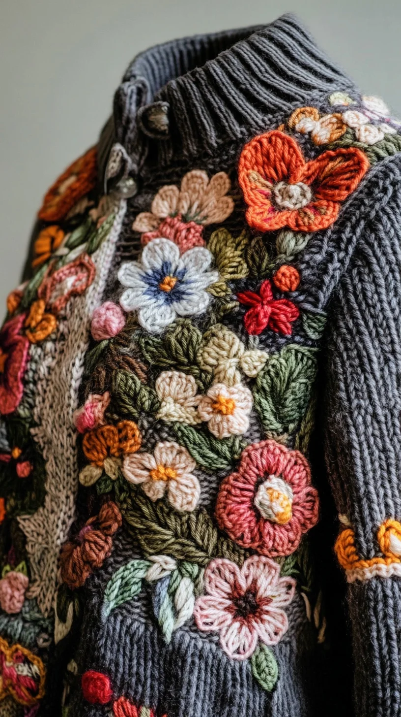 Embrace Whimsy: Floral Embroidery Harvests Cozy Elegance in Sweater Fashion